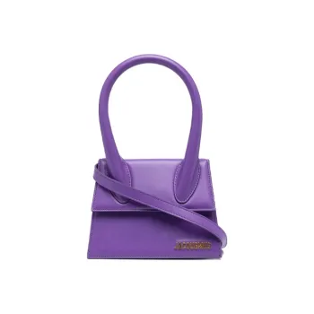 Jacquemus Cow Leather Handbag Mini Women's Purple