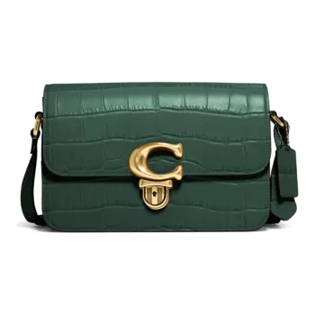 COACH Studio Leather Small Square Bag Shoulder Bag, Crossbody Bag Tubas Women's Green
