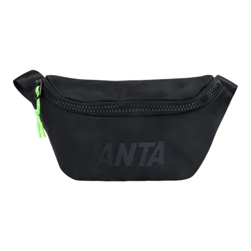 Anta Fabric Cell Phone Pouch Crossbody Fanny Pack Regular Unisex Black