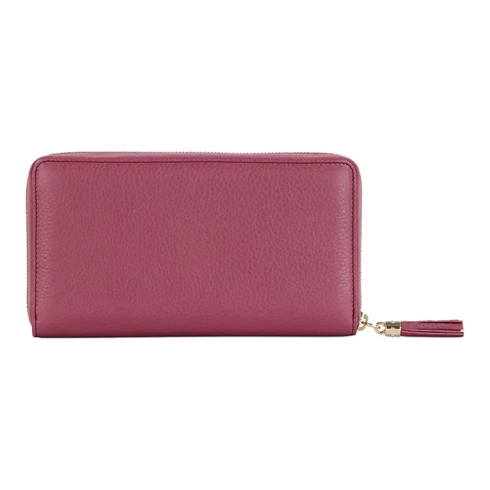 GUCCI Soho Leather Long Zip Closure Wallet Women's Pink-3