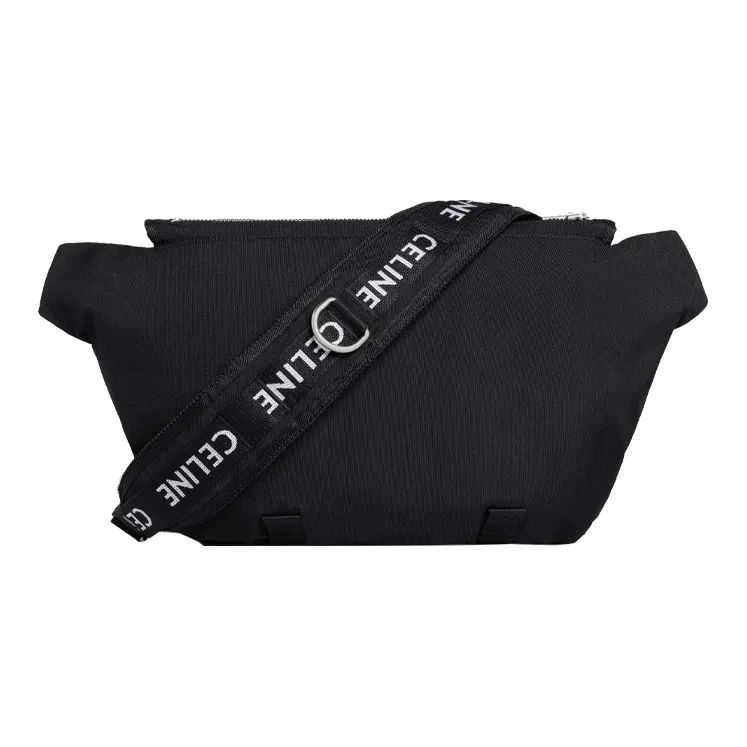 CELINE Polyamide Messenger Bag Shoulder Bag Men's Black Silver-3