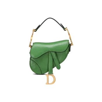DIOR Sheepskin Saddle Bag Handheld Shoulder Bag Crossbody Bag Handbag Extra Mini Women's Green