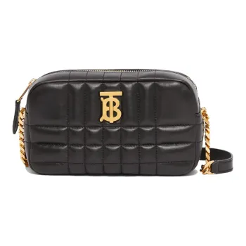 Burberry Quilted Leather Lola Camera Bag Mini Black