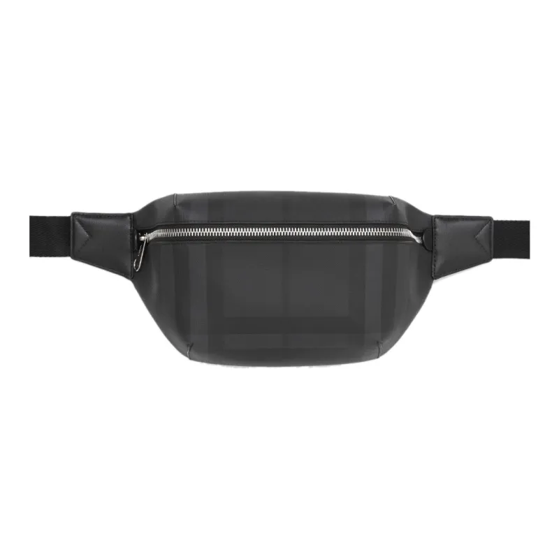 Burberry Bum Bag London Check Medium Dark Charcoal-1