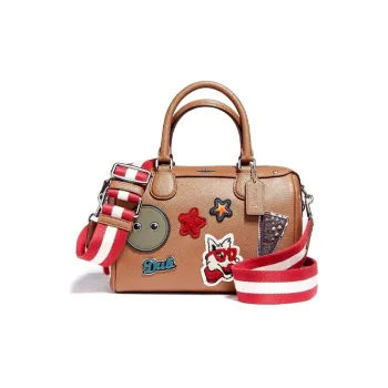 COACH Disney Bennett Leather Handbag Medium Size Women's Brown