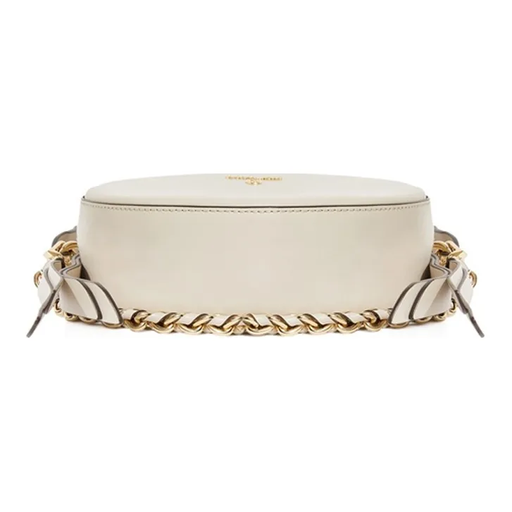 MICHAEL KORS Leather Round Bag, Shoulder Bag, Crossbody Bag Regular Women's Gold White Multicolor-4