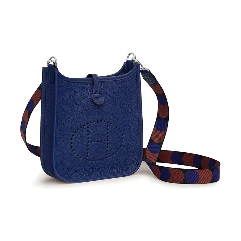 HERMES Maurice Cow Leather Shoulder Bag Crossbody Bag Mini Unisex Sapphire Blue/Black-1