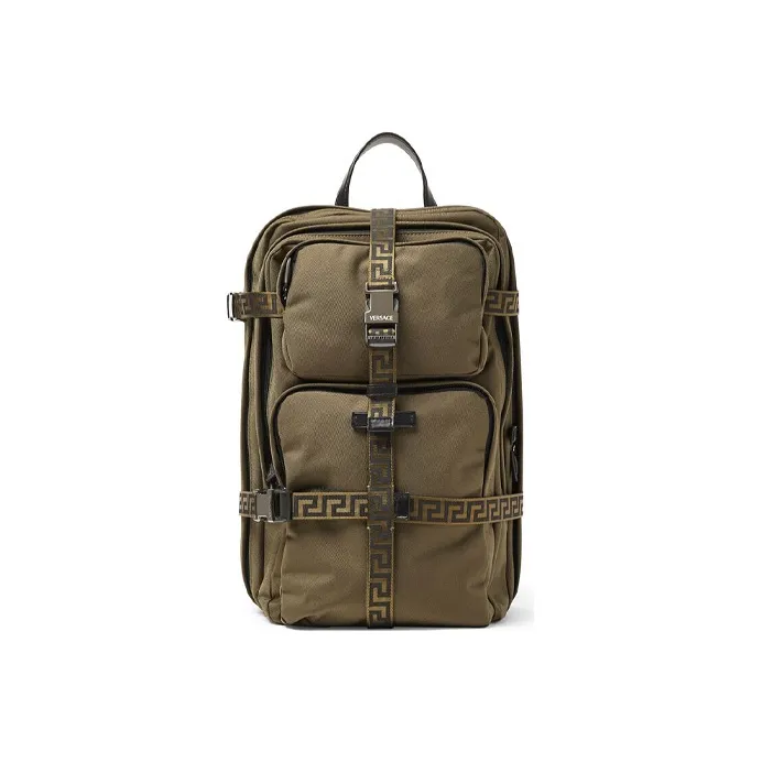 VERSACE VERSACE Nylon Fabric Backpack Men's Army Green-0