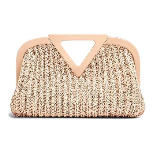 Bottega Veneta Leather Crossbody Bag Clutch Women's Pink Brown