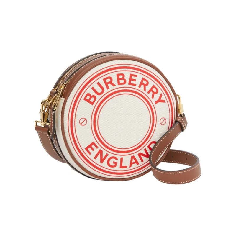 Burberry Louise Canvas With Leather Round Bag, Fanny Pack, Wrist Bag, One Shoulder Crossbody Clutch Women's-1
