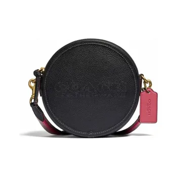 COACH Kia Pebbled Leather Cylinder Bag, Shoulder Bag, Handbag, Crossbody Bag Women's Black