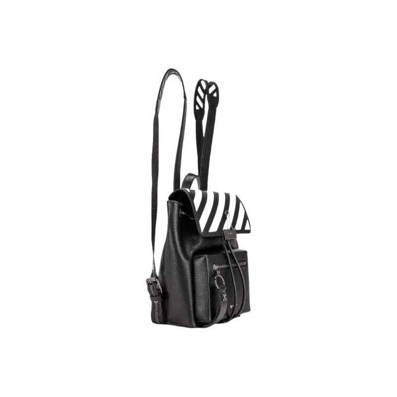 OFF WHITE Leather Handbag Backpack Regular Women's Black-1