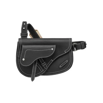 DIOR Grain Calfskin Saddle Bag, Sling Bag, Shoulder Bag, Crossbody Bag Regular Men's Black