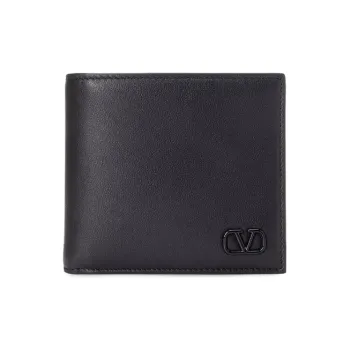 Valentino Cow Leather Wallet Men's Black