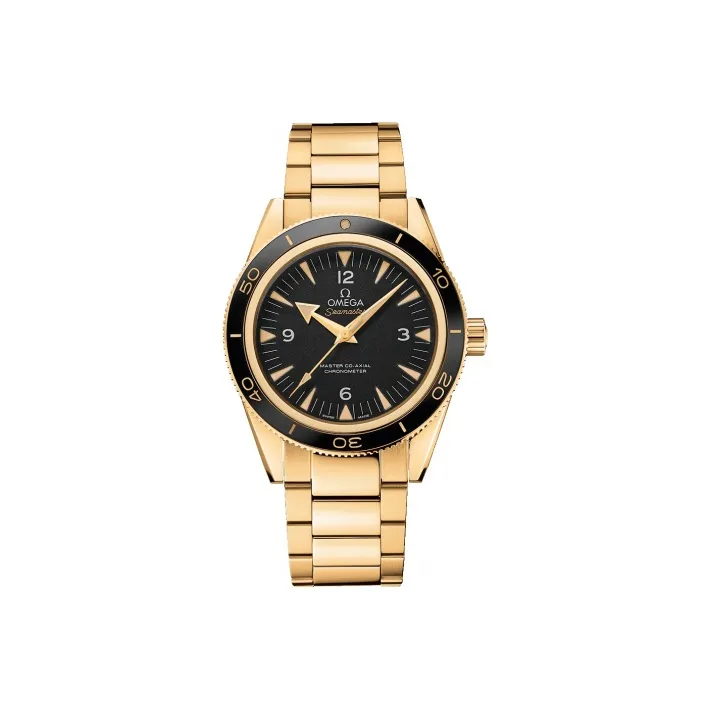 OMEGA Seahorse Series Heritage Watch Automatic Mechanical Movement Men's Watches Watch 41mm Gold Dial 18K Gold Strap-0