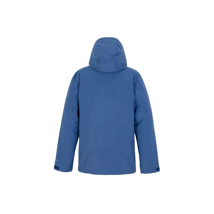 Columbia Letter Solid Color Hooded Puffer Jacket Men's Blue-1