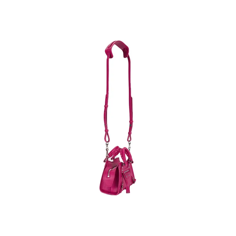 Balenciaga Cow Leather Shopping Bag Shoulder Bag Women's Fuchsia-3