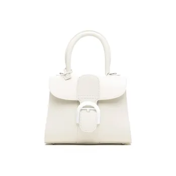 Delvau Cow Leather Shoulder Bag, Crossbody Bag, Handbag Mini Women's White