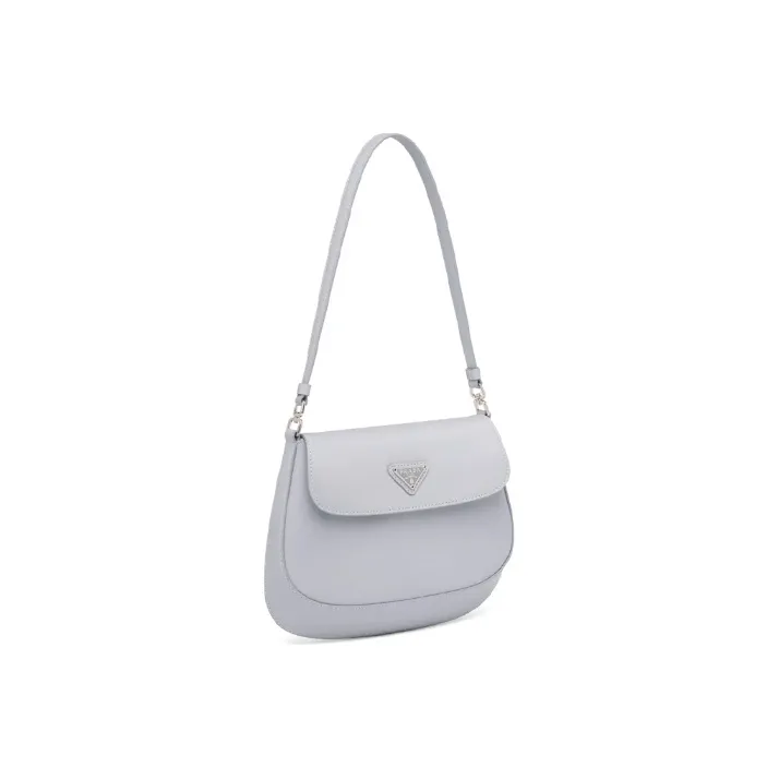 PRADA Cleo Shiny Leather Shoulder Bag Handbag Shoulder Bag Women's Cornflower Blue-1