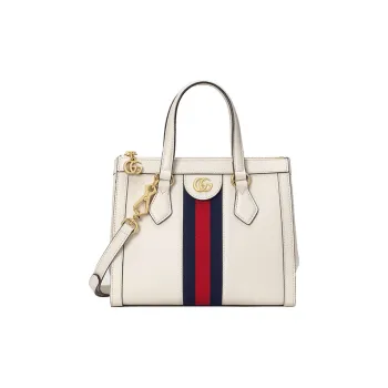 GUCCI Ophidia Leather Tote Bag Shopping Bag Crossbody Handbag Shoulder Bag Small Size Women's White