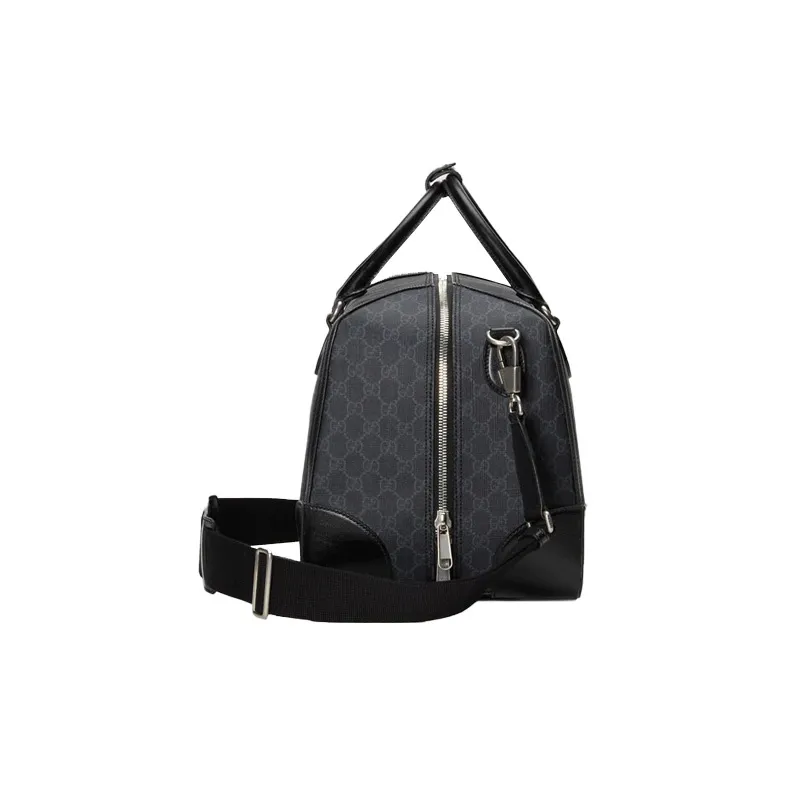 GUCCI Canvas Patchwork Leather Travel Bags Shoulder Bag Crossbody Bag Handbag Regular Men's Black-2