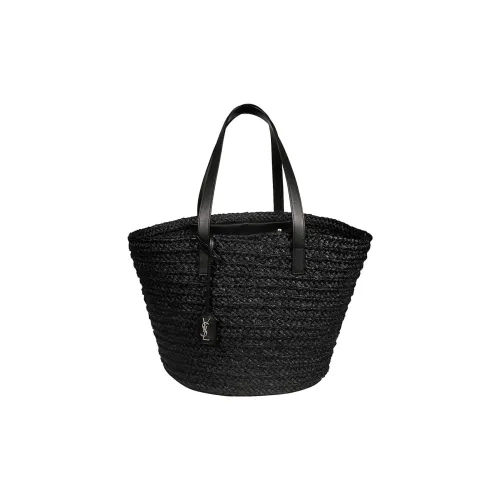 SAINT LAURENT Raffia Handbag Women's Black