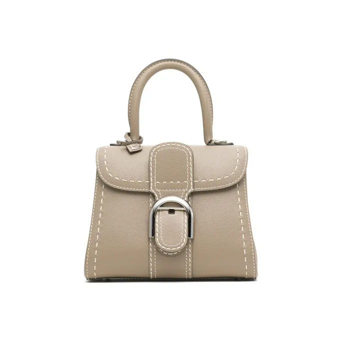 Delvau Brillant Calfskin Handbag, Crossbody Bag, Shoulder Bag Mini Women's Dove Gray-0
