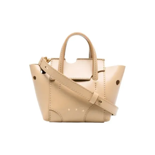 OFF-WHITE Burrow Leather Shoulder Bag Regular Women's Khaki