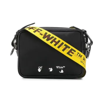 OFF WHITE Nylon Fabric Shoulder Bag Crossbody Bag Men's Black Yellow