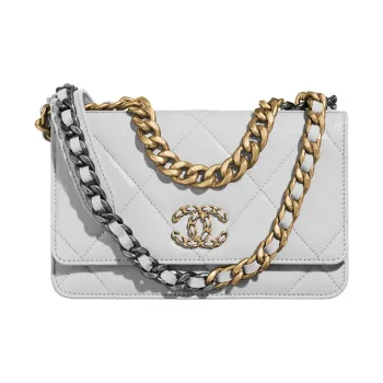 CHANEL 19Bag Sheepskin Handbag, Shoulder Bag, Crossbody Bag Women's Gray