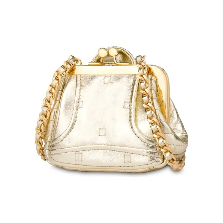 MOSCHINO Sheepskin Shoulder Bag Crossbody Bag Mini Women's Gold-1