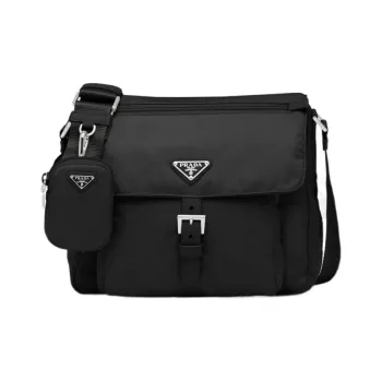 PRADA Nylon 2 in 1 Shoulder Bag, Crossbody Bag Regular Unisex Black