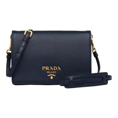 PRADA Cahier Leather Patchwork Shoulder Bag Crossbody Bag Women's Baltic Sea Blue