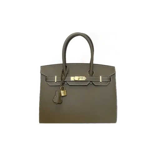HERMES Birkin EP Leather Birkin Bag Handbag 30 Women's 18 Etoupe Elephant Gray