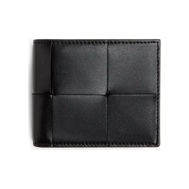 Bottega Veneta Cow Leather Coin Purses Wallets Men's Black-0
