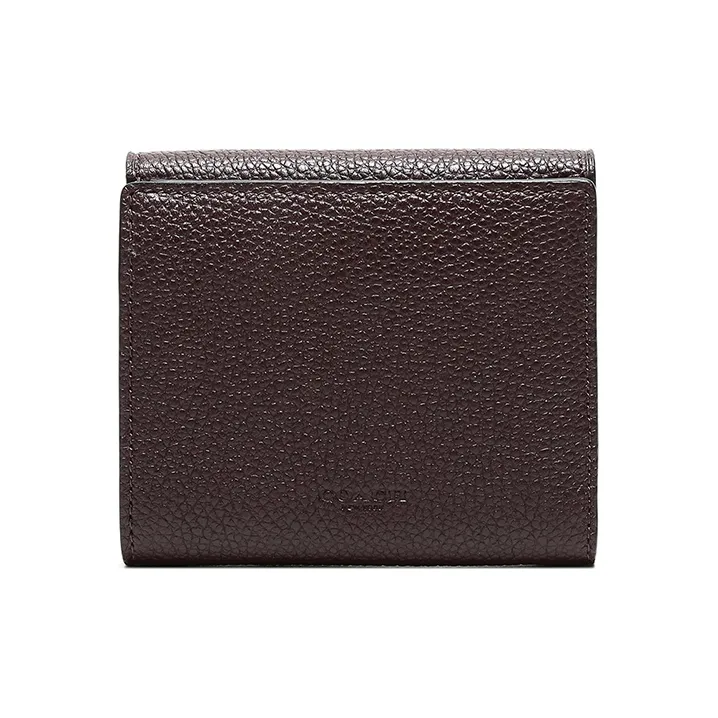COACH Tabby Leather Clutch Envelope Bag, Coin Purse, Wallet Women's Brown Red-3