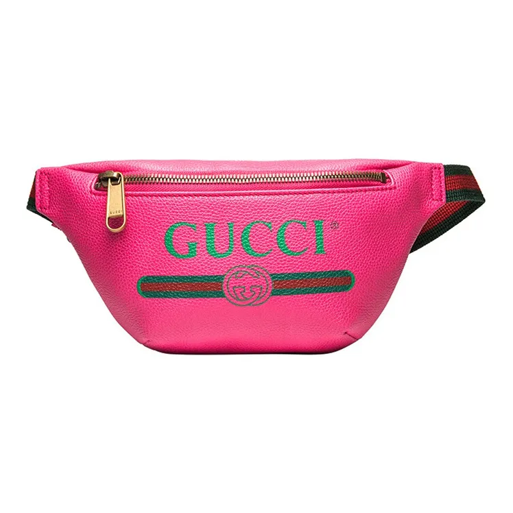 GUCCI Leather Sling Bag Fanny Pack Small Size Unisex Rose Red-0