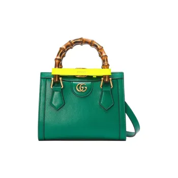GUCCI Diana Leather Tote Bag Shopping Bag Handbag Shoulder Bag Crossbody Bag Mini Women's Emerald Green
