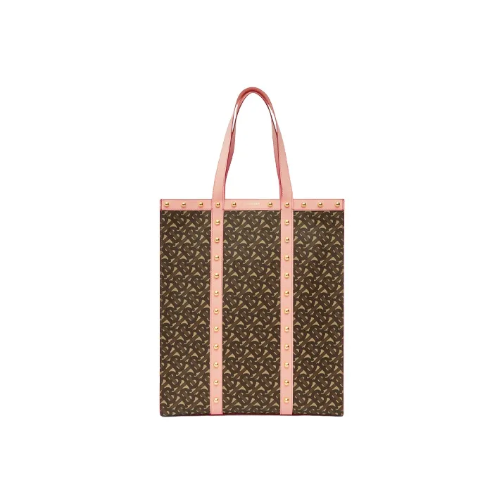Burberry Burberry Bag Collection Canvas Tote Bag Shopping Bag Handbag Unisex Pink/TB Plaid-0