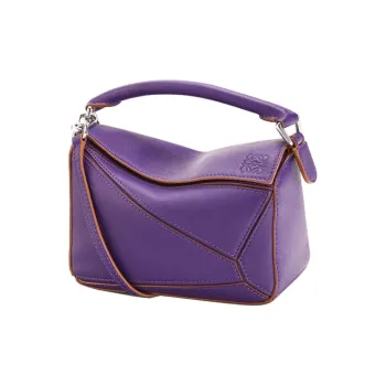 LOEWE Puzzle Classic Calfskin Geometric Bag Puzzle Bag Portable Crossbody Bag Shoulder Bag Women's Purple