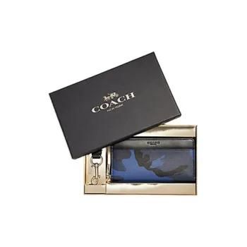 COACH Boxed Leather Gift Box Set Men's Blue