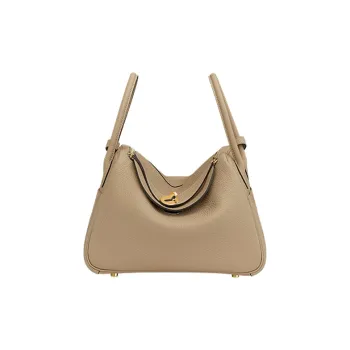 HERMES Lindy Cow Leather Shoulder Bag Women's Beige Trench Coats