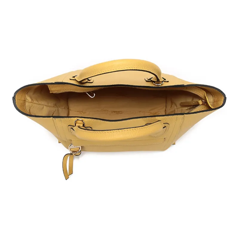 LONGCHAMP Mailbo Large Cow Leather Crossbody Bag Shoulder Bag Handbags Medium Size Women's Yellow-5