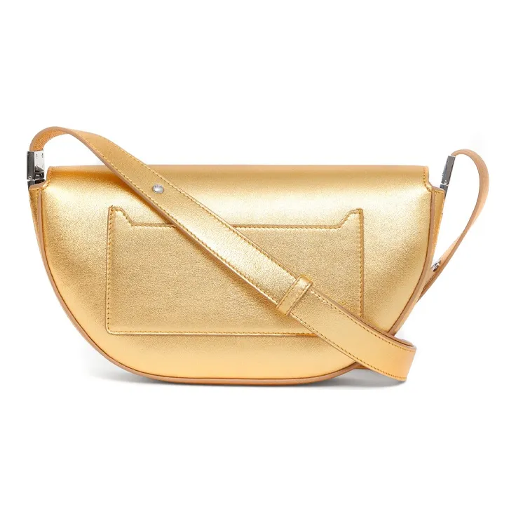 Burberry Small Metallic Leather Olympia Shoulder Bag Gold-4