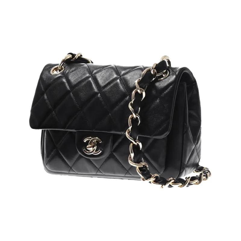 CHANEL Calfskin Pochette, Shoulder Bag, Crossbody Bag Trumpets Women's Black-1