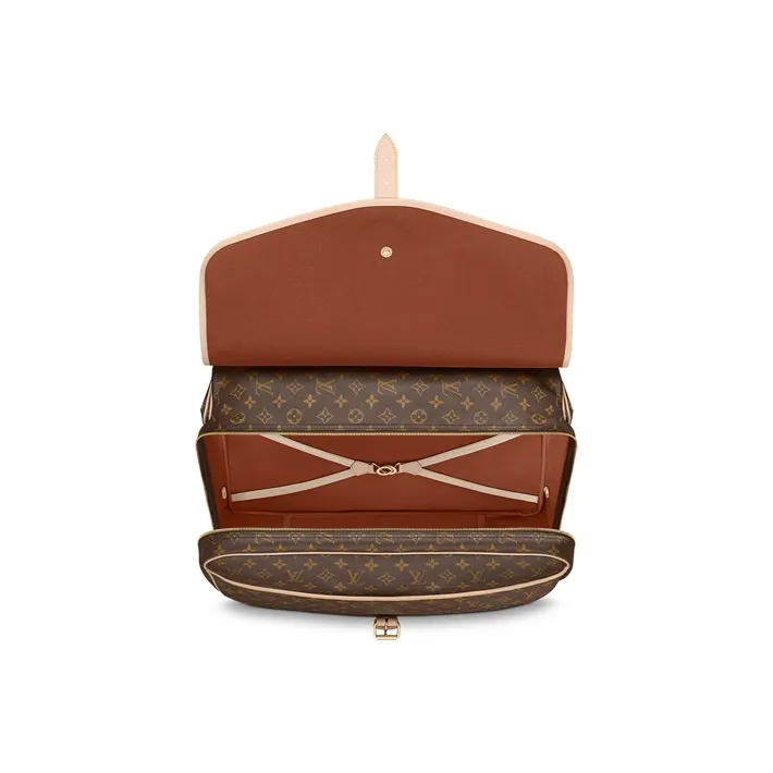 LOUIS VUITTON Monogram Canvas Leather Trim Hunting Bag, Handbag, Shoulder Bag, Crossbody Bag Regular Men's Brown-4