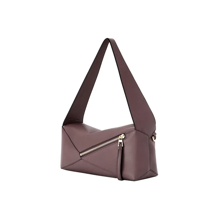 LOEWE Nappa Cow Leather Geometric Bag Puzzle Bag Handbag Shoulder Bag Women's Plum-4
