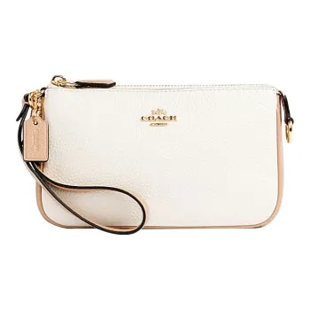 COACH Nolita Multicolor Leather Pochette Handbag, Wrist Bag, Underarm Clutch Trumpets Women's Ecru