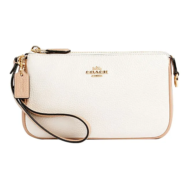 COACH Nolita Multicolor Leather Pochette Handbag, Wrist Bag, Underarm Clutch Trumpets Women's Ecru-0