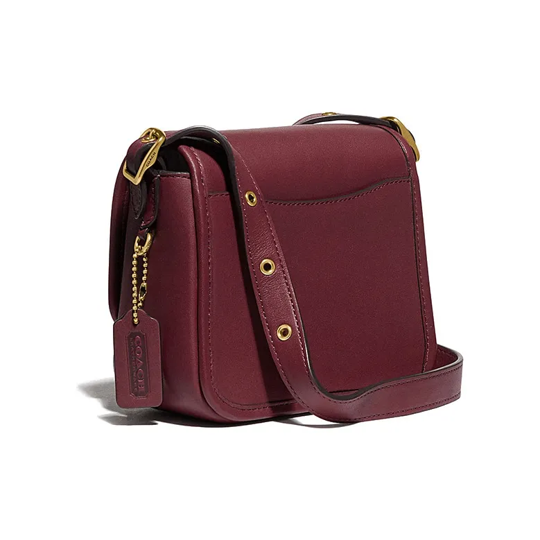 COACH Rambler Leather Crossbody Bags Shoulder Bags Women's Bright Chestnut Red-1